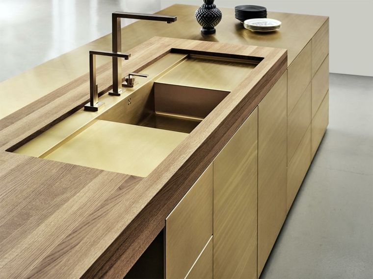 meuble-contemporain-deco-cuisine-surface-bois-touche-metalisee