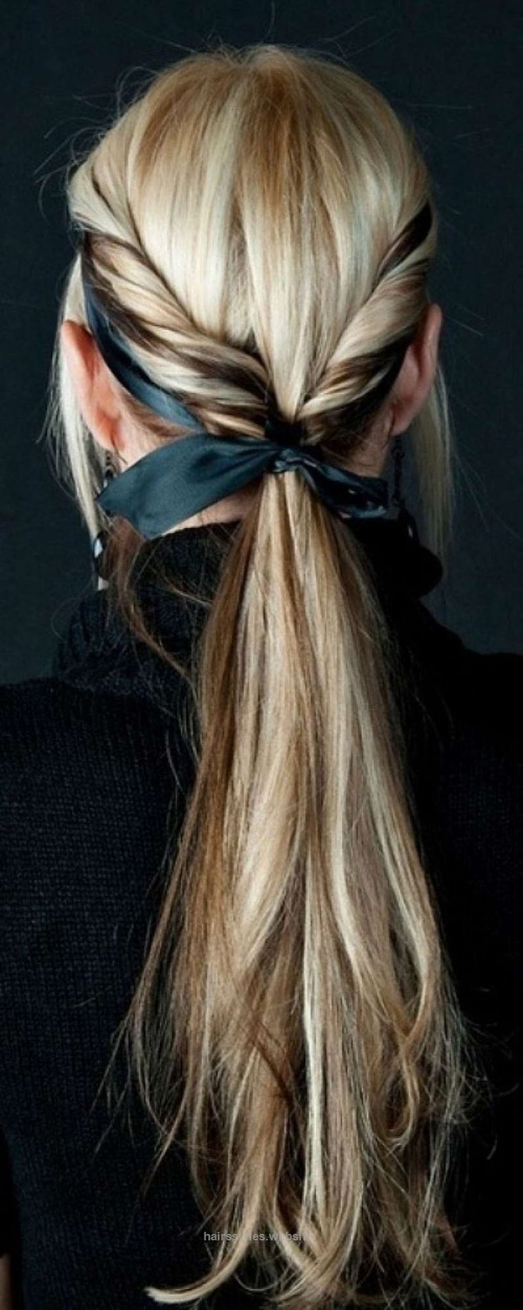 ruban pour cheveux longs-coiffure-tendance-idee