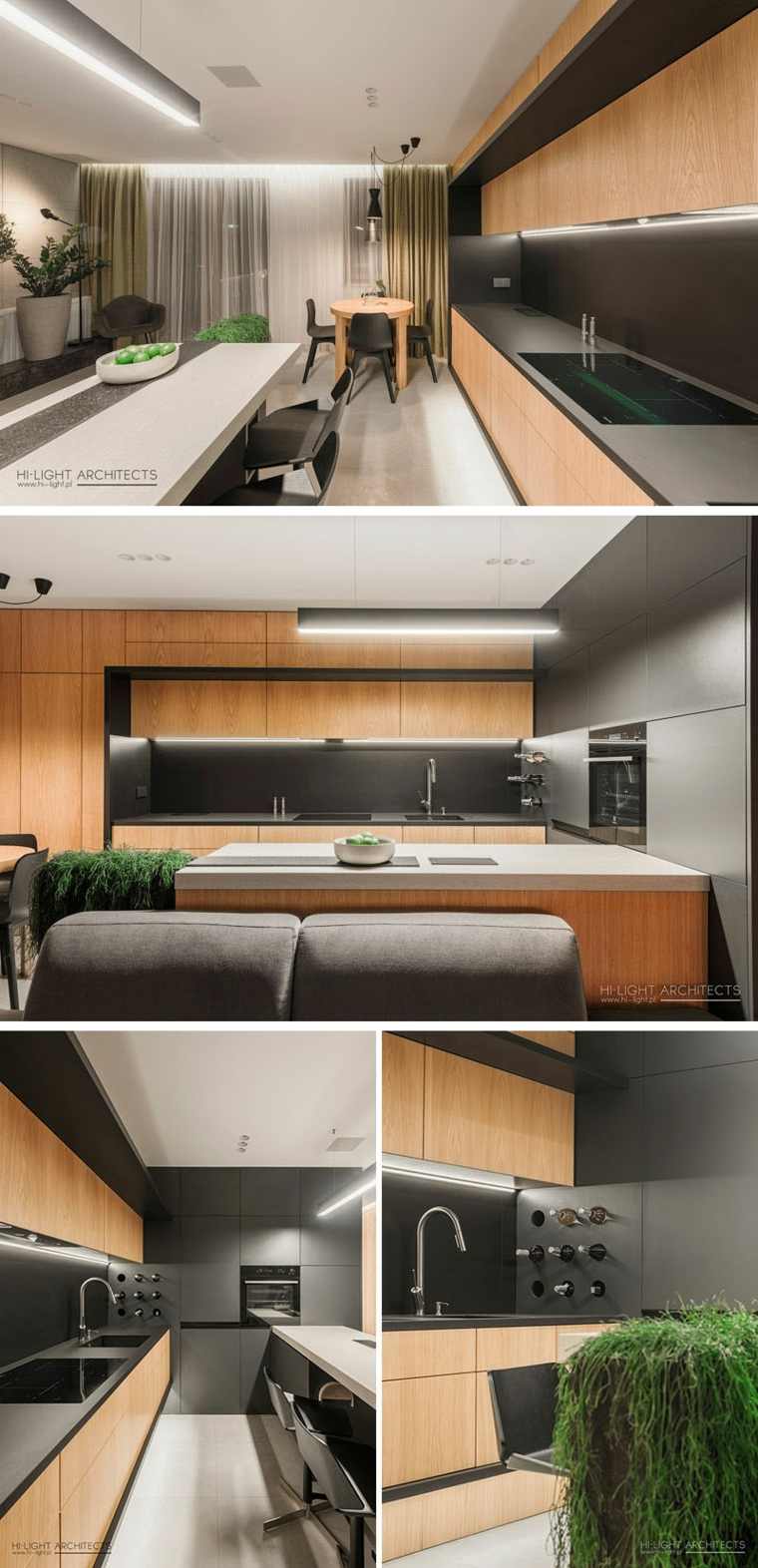 appartement Pologne hi-light-architectes-cuisine-bois-gris
