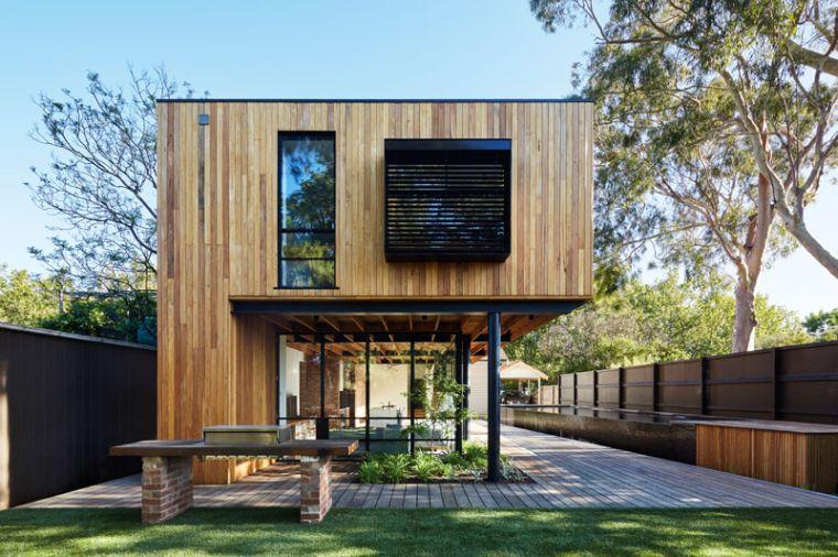 architecture maison moderne facade-bois-metal