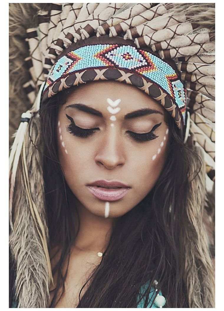 maquillage-femme-halloween-indien-amerique-idees