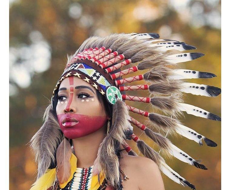 peinture visage femme-indien-amerique-idee