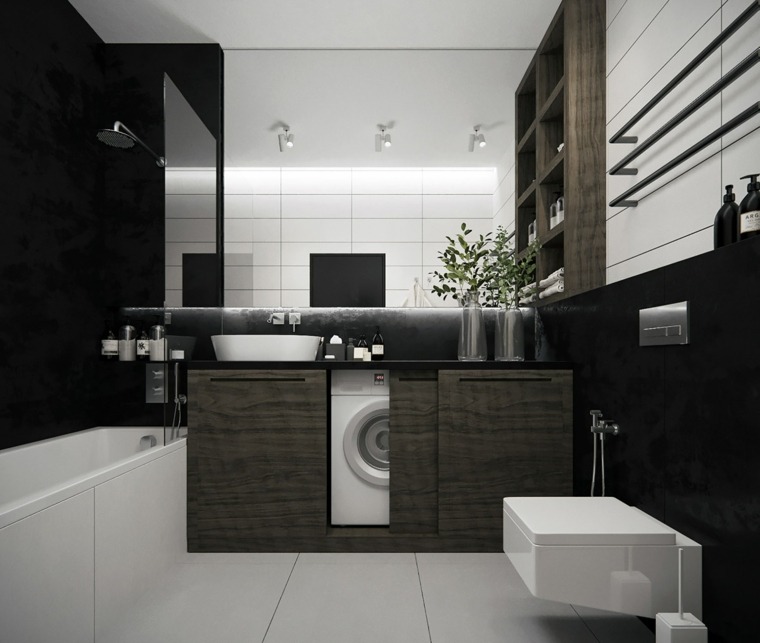 salle de bain design luxe bois-carrelage