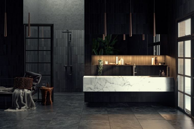 salle de bain design luxe sombre