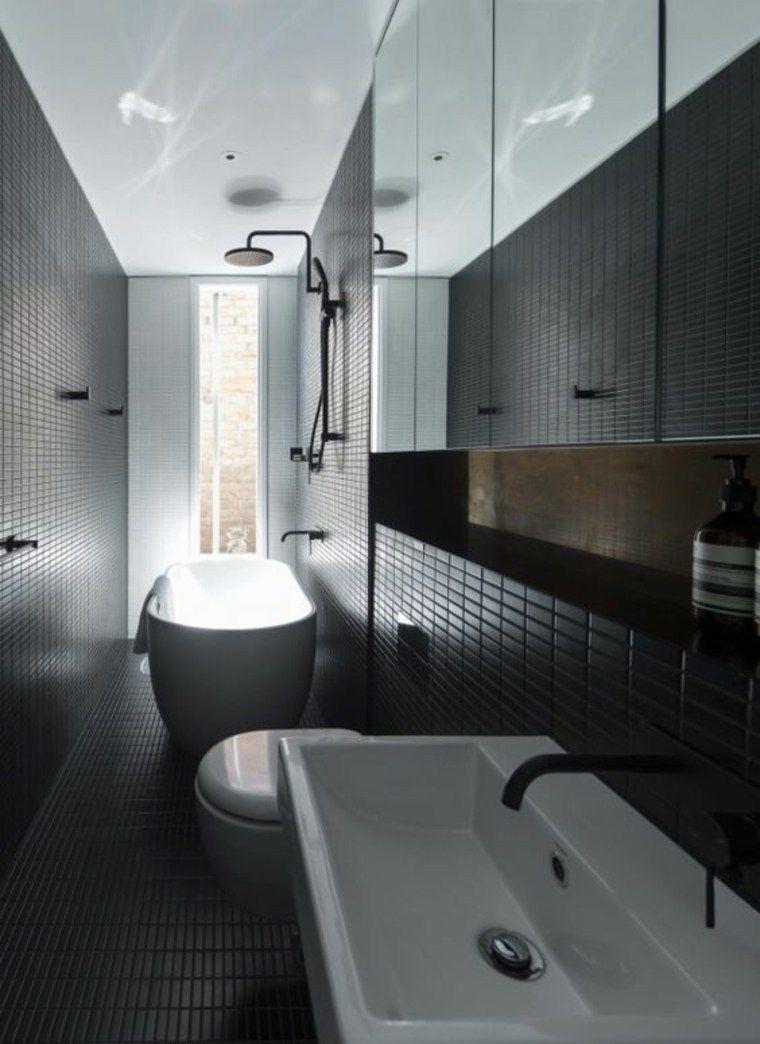 couleur salle de bain moderne noire-et-blanc-carrelage-petit-carreaux
