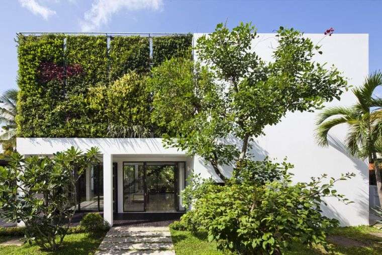 mur végétalisé jardin-vertical-exterieur-facade-maison-moderne
