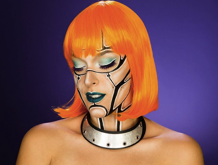 Maquillage-Halloween-Robot-orange