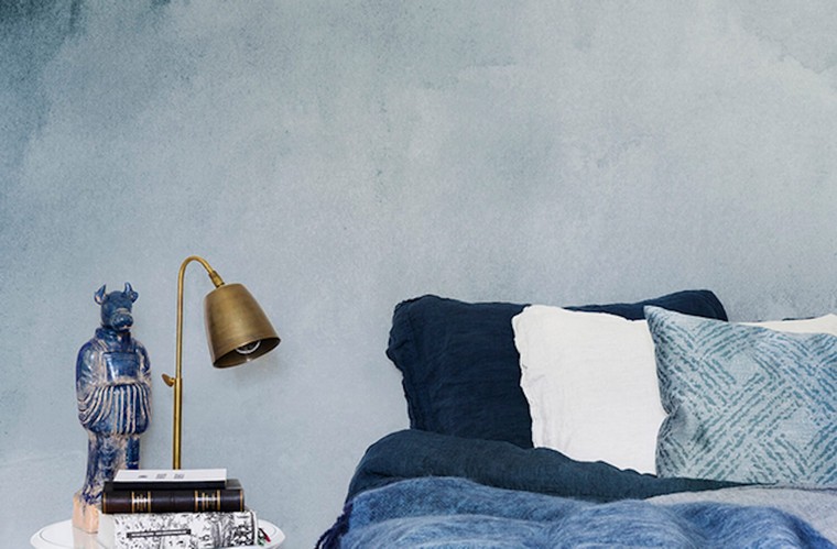 mur chambre à coucher salon lit tendance couleur 2018 