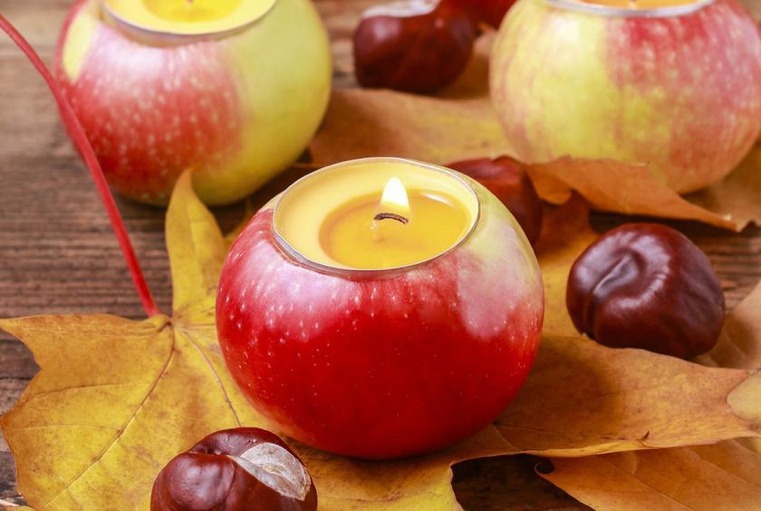 Mariage d'automne rustique pommes