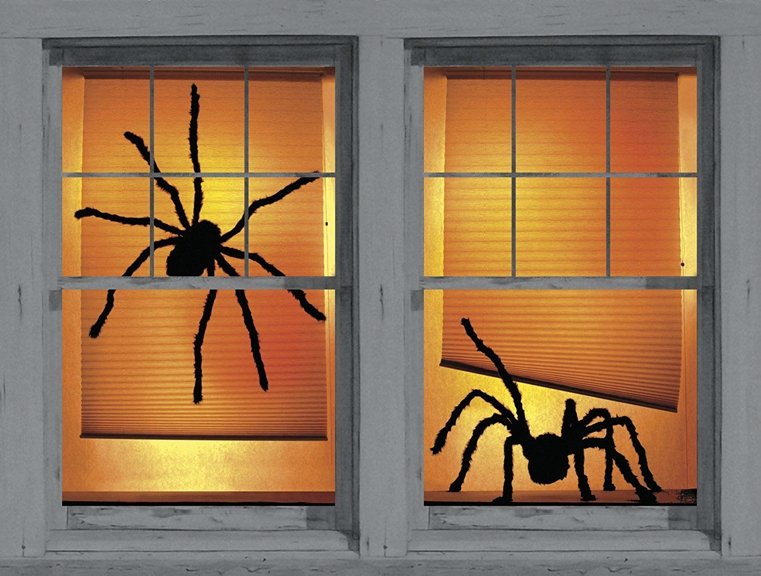 déco fenêtre halloween deux-araignees