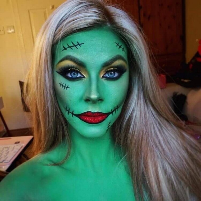 femme-vert-maquillage-halloween-creatif
