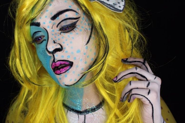 maquillage-pop-art-femme-idee-deguisement-halloween