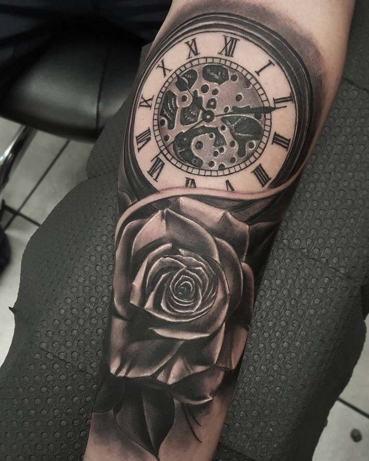 rose-horloge-idee-tatouage-modele