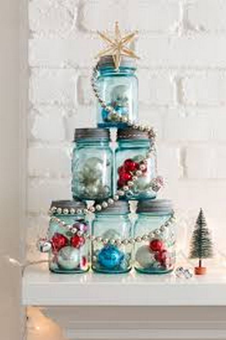 déco de noël à faire soi même arbres-bocaux