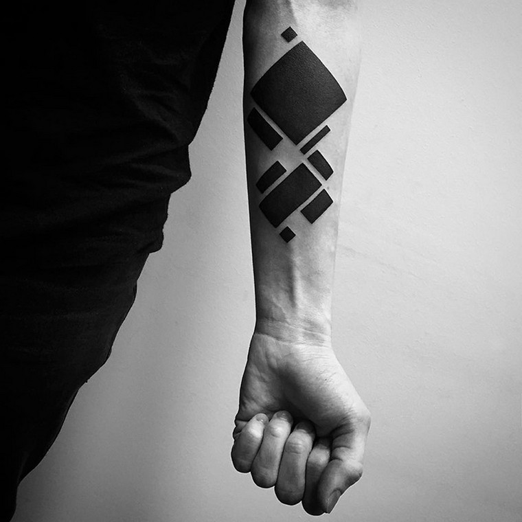 carré tatouage bras idée tatouage géométrique
