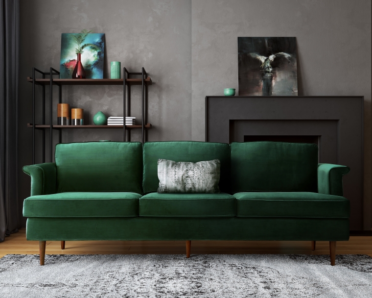 canape-salon-vert-meuble-salon-tendance-2019