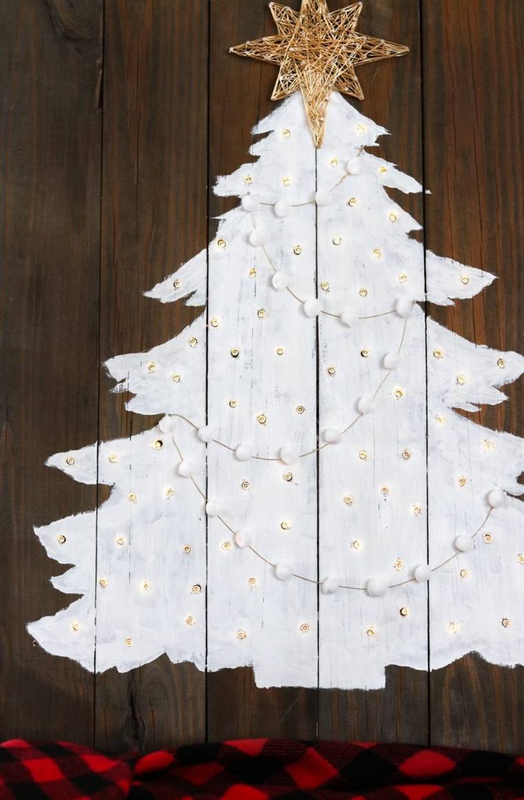 fabriquer un sapin de Noël idée peinture bois étoile 