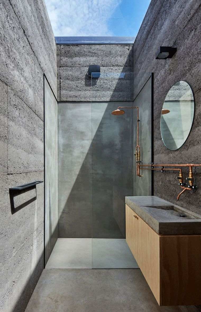 salle de bain jardin moderne douche