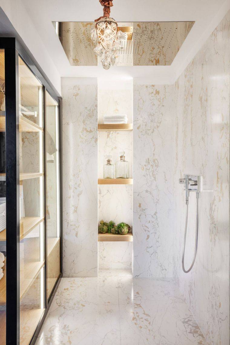 salle de douche italienne en marbre
