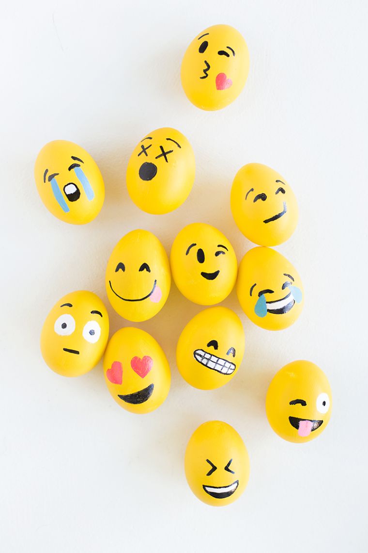 déco de Pâques à faire soi-même oeufs emoji enfant