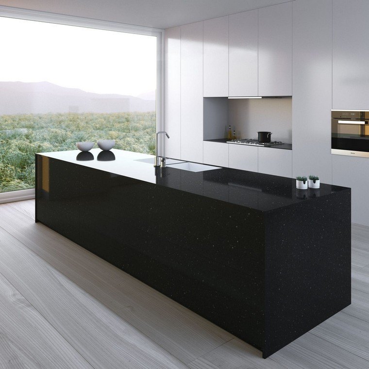 ilot-cuisine-noire-design-moderne-interieur