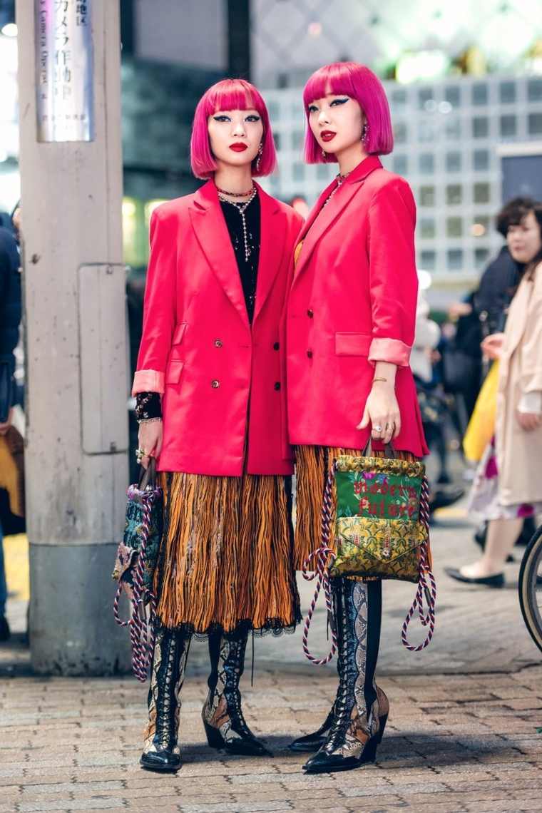 mode femme street style tokyo rouge