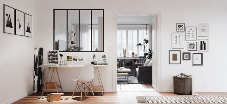 verrière design coin de travail bureau maison