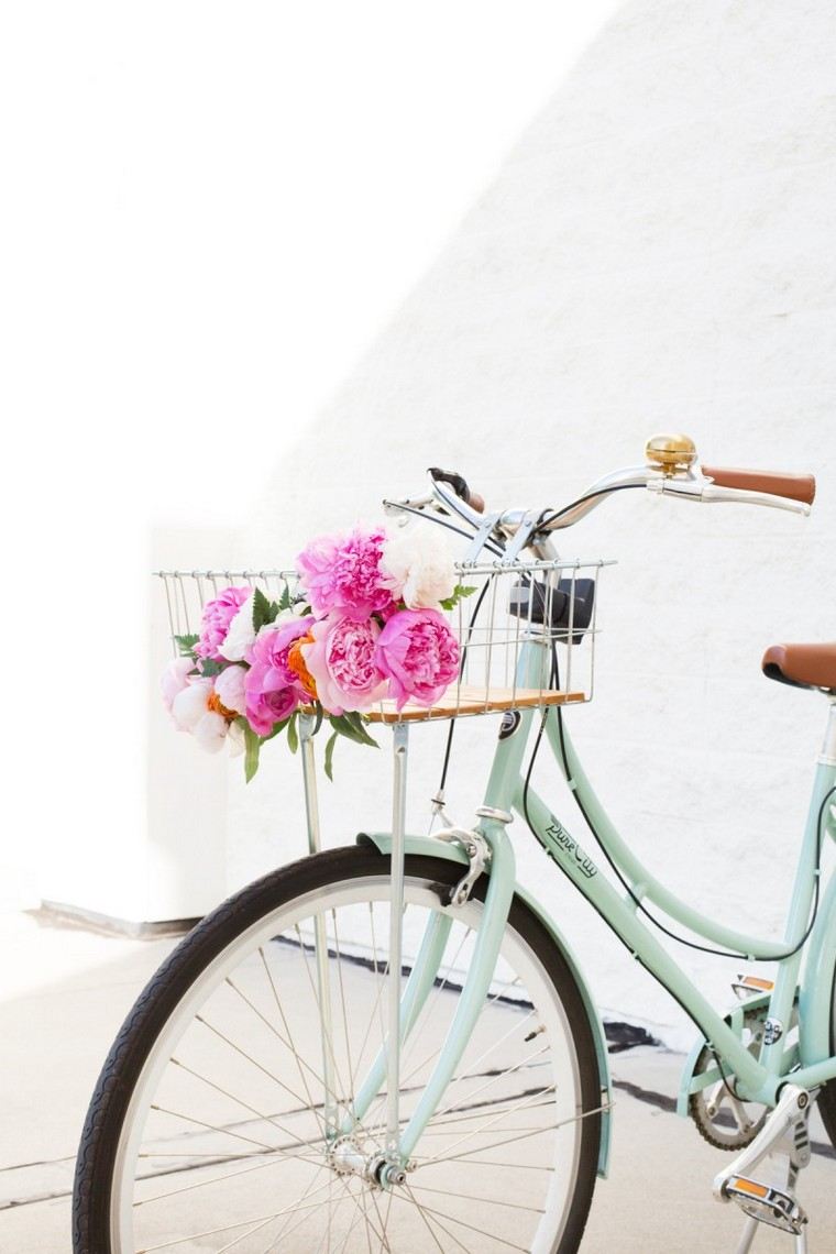 panier de vélo vintage déco fleurs printemps
