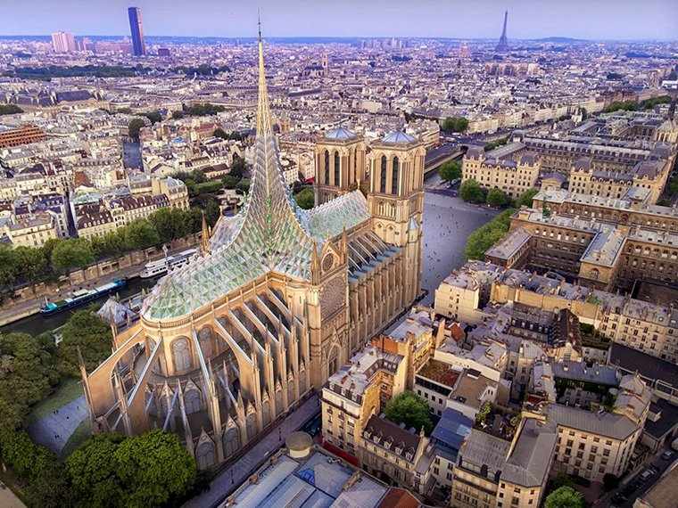 Vincent Callebaut cathedrale Notre-Dame toiture verrière