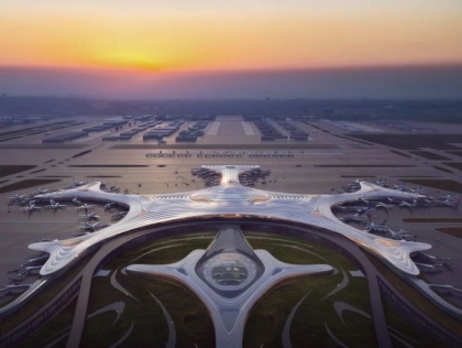 aeroport design chine flocon de neige