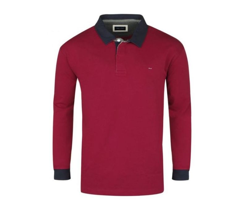 polo rugby homme rouge manches longues