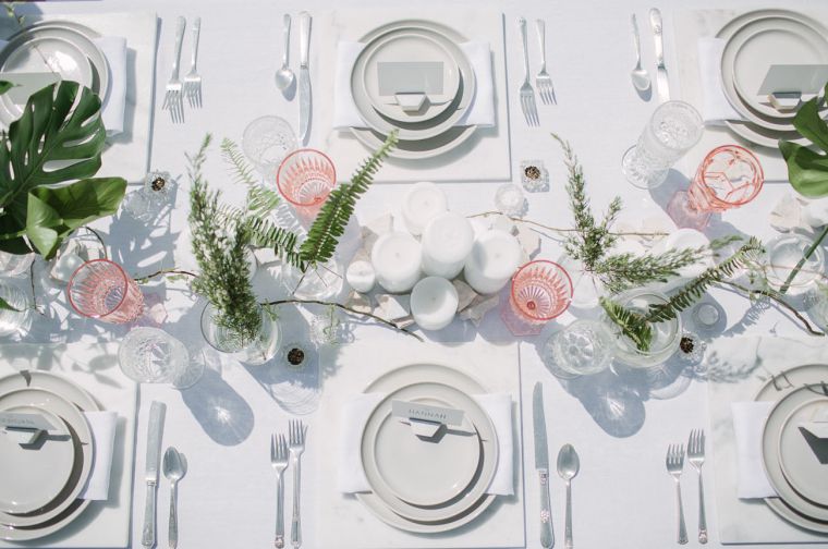 thème mariage minimaliste deco table