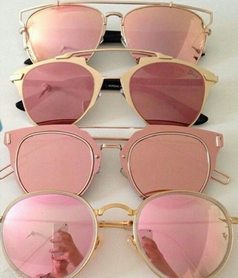 accessoires lunettes soleils femme rose or