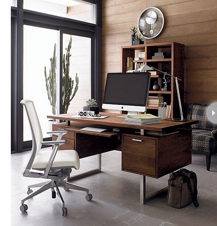 fauteuil bureau aménagement intérieur style masculin bureau bois