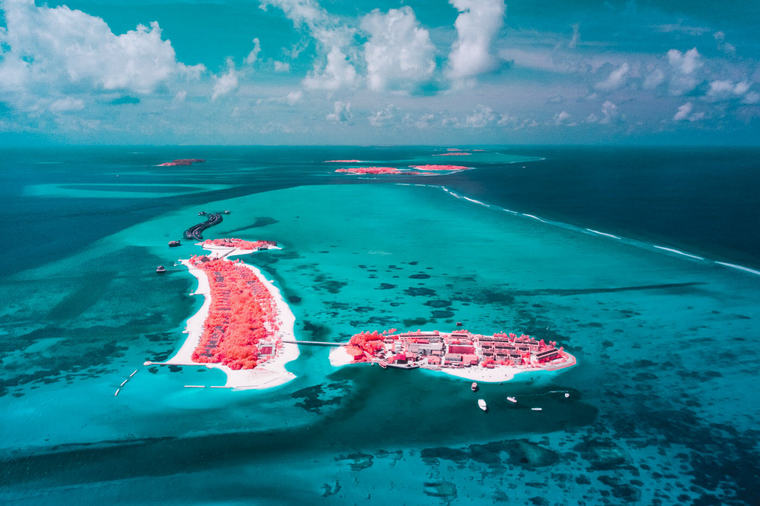 Les Maldives Paolo Pettigiani photos infrarouge îles