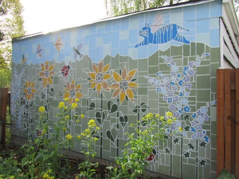 mur extérieur décore avec une mosaique