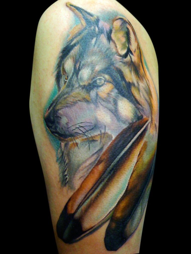 tatouage de loup homme 