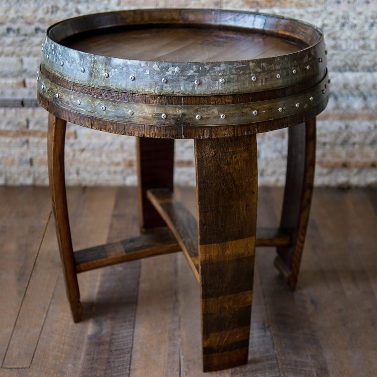 table basse design en tonneaux de bois 