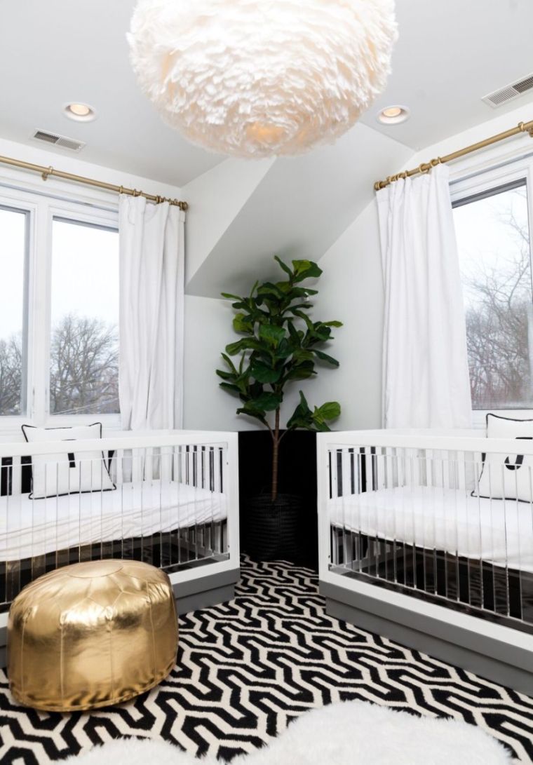 chambre enfant en noir et blanc