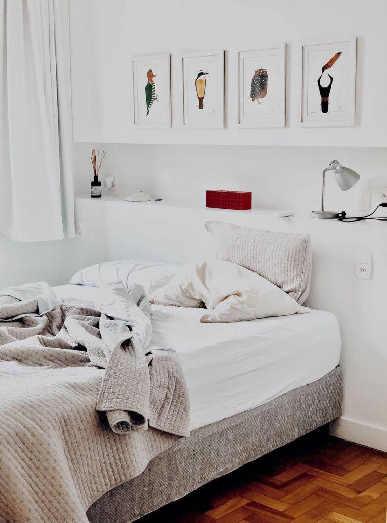 decoration de chambre à coucher scandinave blanc