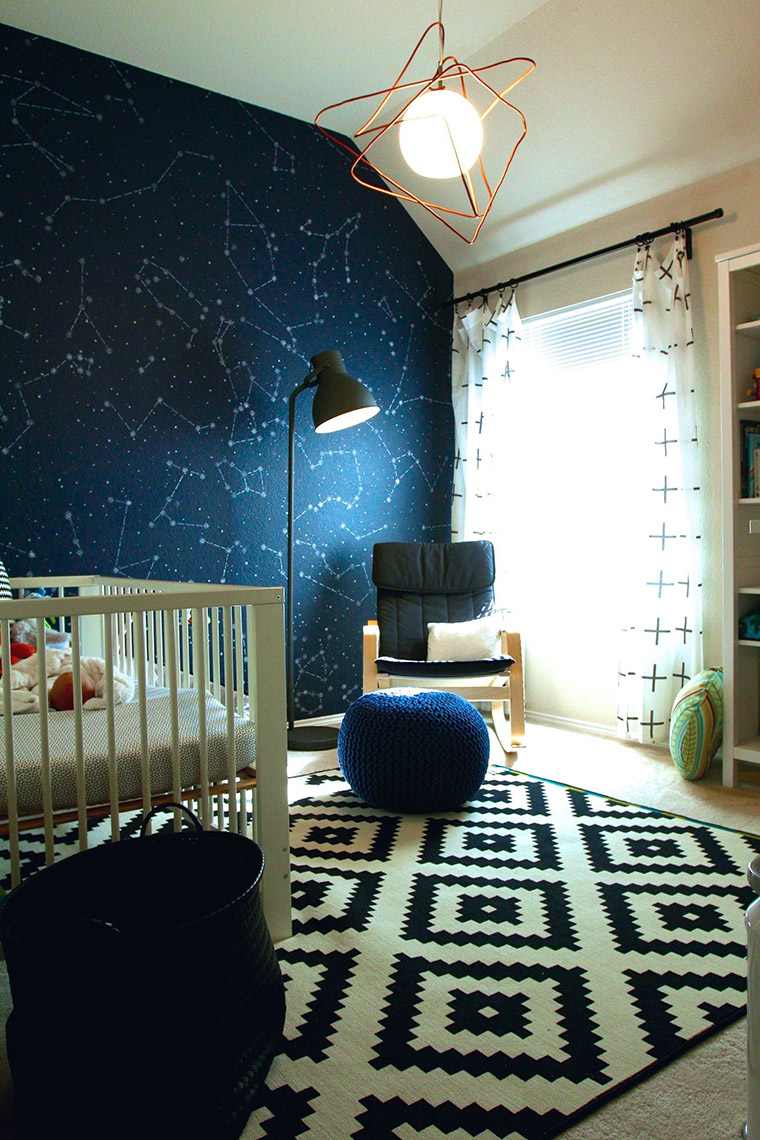 Chambre d'enfant décoré de constellations