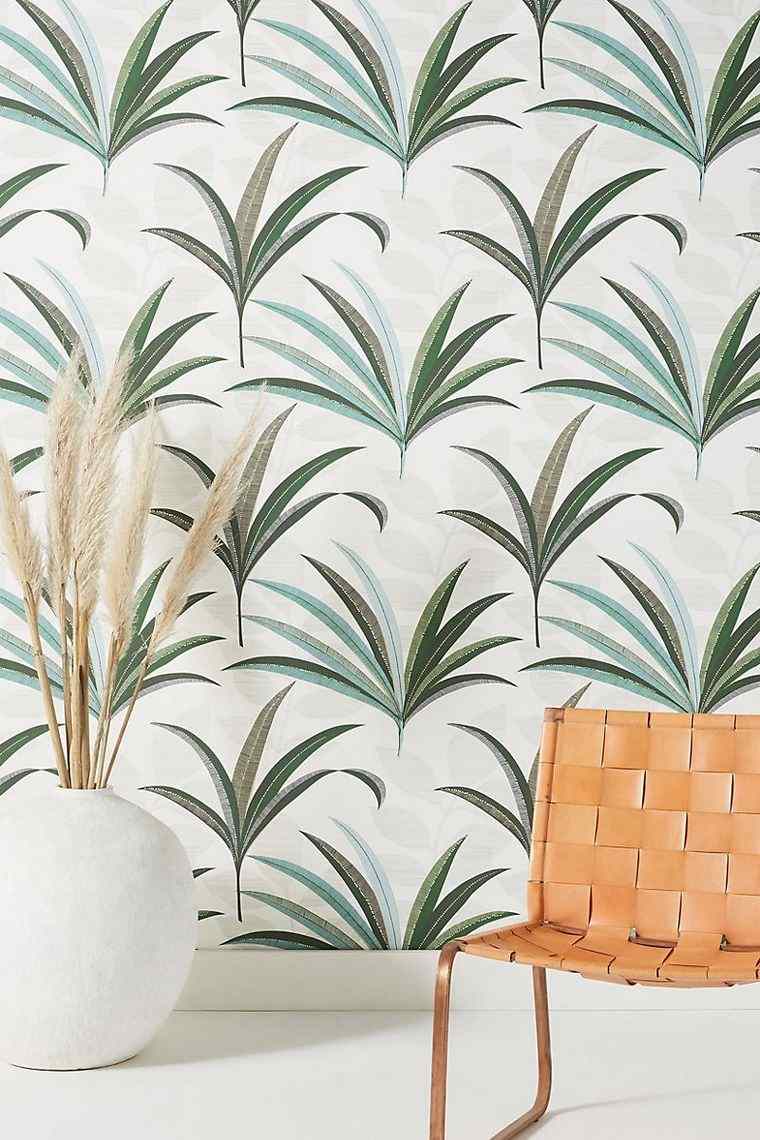 papier peint motif palmiers