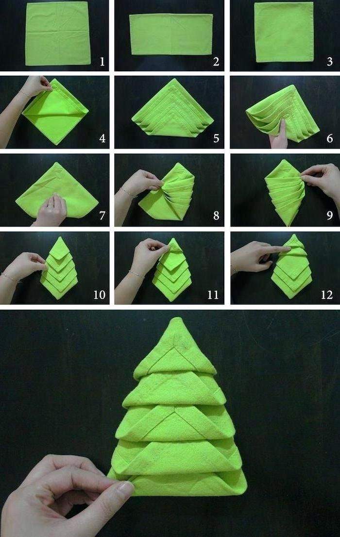 comment faire un sapin en serviette