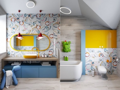 salle de bain moderne pour enfant