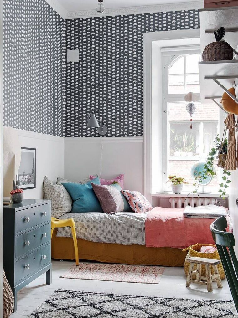 aménagement de chambre enfant avec du papier peint