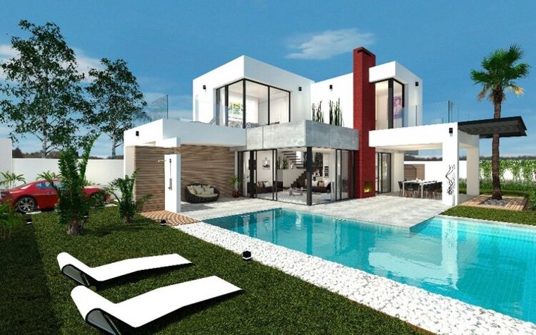 maison avec piscine design