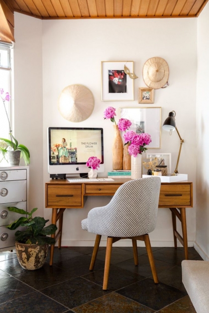 decoration de printemps bureau fleurs