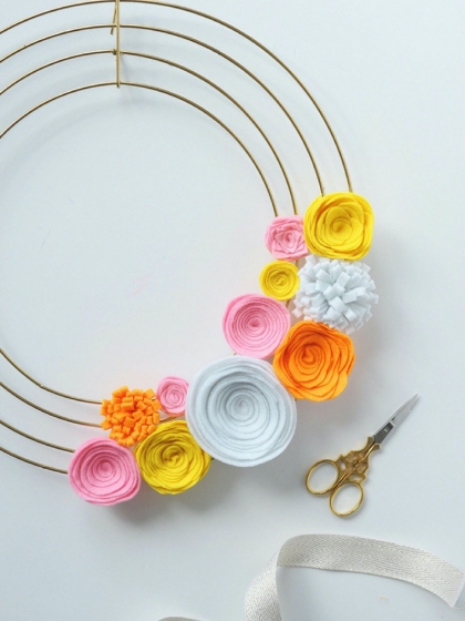 couronne fleurs diy