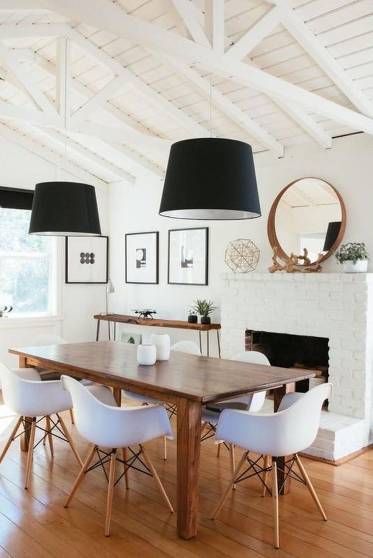 déco salle à manger en noir et blanc