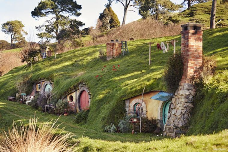 maisons Habbiton en Nouvelle Zélande sous terre